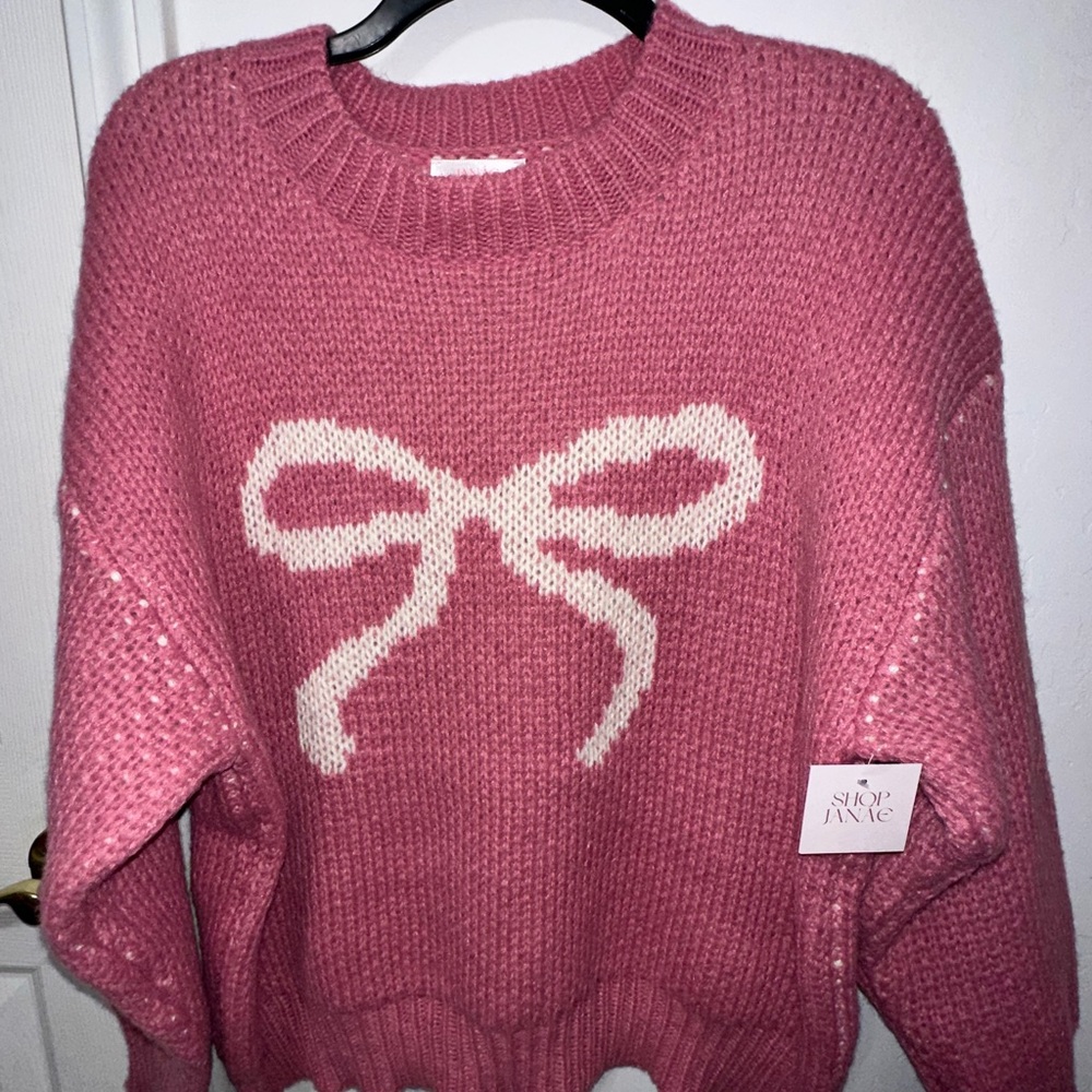 Pink Bow Sweater